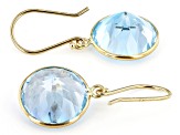 Blue Topaz 14K Yellow Gold Dangle Earrings 14.00ctw