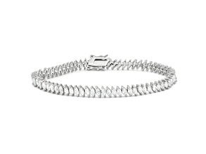Lab Created White Sapphire Sterling Silver Tennis Bracelet 8.28ctw