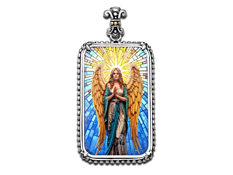 Silver Treasures by Samuel B. 1oz Colorized Bethlehem Angel Silver Ingot & 18k Gold Accent Enhancer