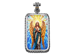 Silver Treasures by Samuel B. 1oz Colorized Bethlehem Angel Silver Ingot & 18k Gold Accent Enhancer