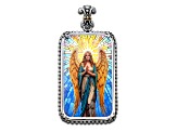Silver Treasures by Samuel B. 1oz Colorized Bethlehem Angel Silver Ingot & 18k Gold Accent Enhancer