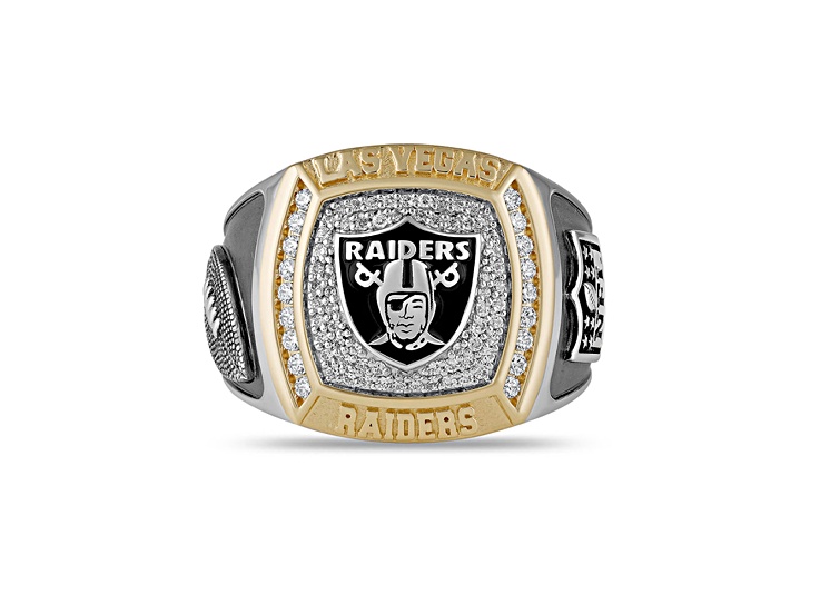 NFL True Fans Las Vegas Raiders Ring 0.50ctw Diamonds, Sterling