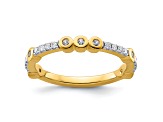 14K Yellow Gold Stackable Expressions White Topaz and Diamond Ring 0.285ctw