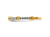 14K Yellow Gold Stackable Expressions White Topaz and Diamond Ring 0.285ctw