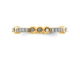 14K Yellow Gold Stackable Expressions White Topaz and Diamond Ring 0.285ctw