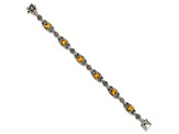 Sterling Silver with 14K Gold Over Sterling Silver Accent Oxidized Citrine Bracelet