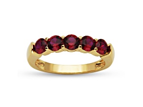 Lab Created Ruby 18k Yellow Gold Over Sterling Silver Ring 1.30ctw