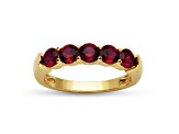 Lab Created Ruby 18k Yellow Gold Over Sterling Silver Ring 1.30ctw