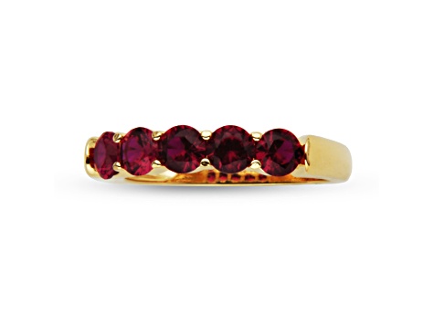 Lab Created Ruby 18k Yellow Gold Over Sterling Silver Ring 1.30ctw ...
