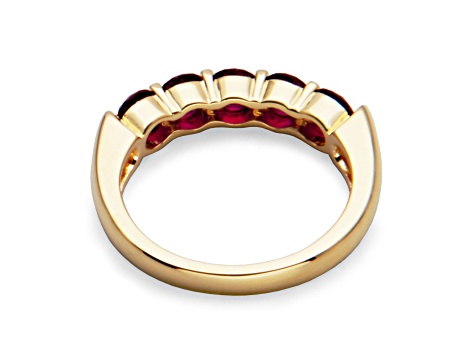 Lab Created Ruby 18k Yellow Gold Over Sterling Silver Ring 1.30ctw