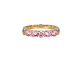 Pink Cubic Zirconia 18k Yellow Gold Over Sterling Silver Ring 2.16ctw