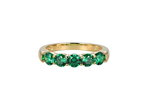 Green Cubic Zirconia 18k Yellow Gold Over Sterling Silver Ring 1.98ctw