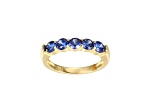 Blue Cubic Zirconia 18k Yellow Gold Over Sterling Silver Ring 1.77ctw