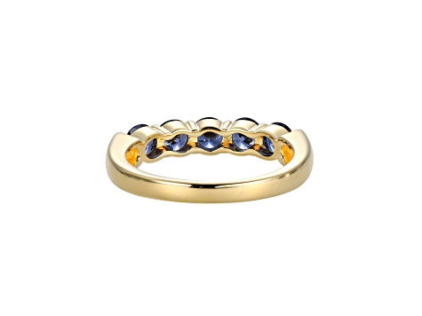 Blue Cubic Zirconia 18k Yellow Gold Over Sterling Silver Ring 1.77ctw