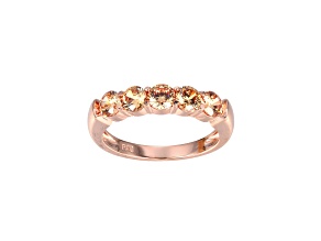 Champagne Cubic Zirconia 18k Rose Gold Over Sterling Silver Ring 2.02ctw