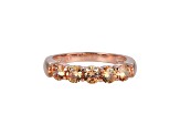 Champagne Cubic Zirconia 18k Rose Gold Over Sterling Silver Ring 2.02ctw