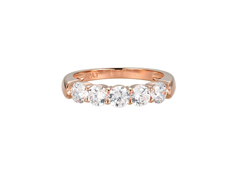 White Cubic Zirconia 18k Rose Gold Over Sterling Silver Ring 2.03ctw