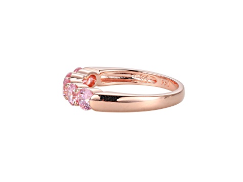 Pink Cubic Zirconia 18k Rose Gold Over Sterling Silver Ring 2.16ctw