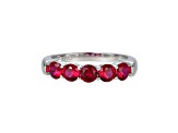 Lab Created Ruby Platinum Over Sterling Silver Ring 1.30ctw