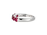 Lab Created Ruby Platinum Over Sterling Silver Ring 1.30ctw