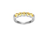 Yellow Cubic Zirconia Platinum Over Sterling Silver Ring 2.00ctw