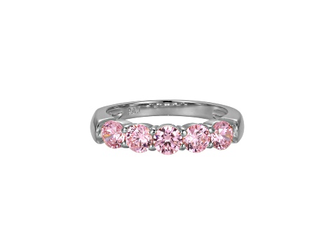 Pink Cubic Zirconia Platinum Over Sterling Silver Ring 2.16ctw