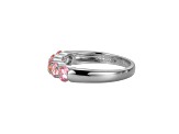 Pink Cubic Zirconia Platinum Over Sterling Silver Ring 2.16ctw