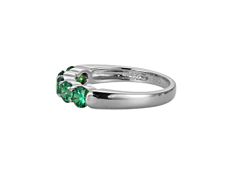 Green Cubic Zirconia Platinum Over Sterling Silver Ring 1.98ctw
