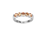 Champagne Cubic Zirconia Platinum Over Sterling Silver Ring 2.02ctw