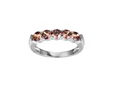 Mocha Cubic Zirconia Platinum Over Sterling Silver Ring 1.55ctw