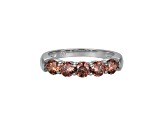 Mocha Cubic Zirconia Platinum Over Sterling Silver Ring 1.55ctw