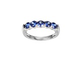 Blue Cubic Zirconia Platinum Over Sterling Silver Ring 1.77ctw