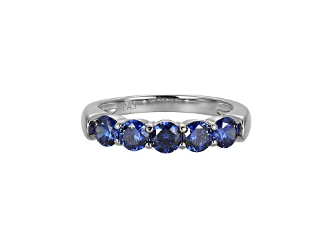 Blue Cubic Zirconia Platinum Over Sterling Silver Ring 1.77ctw