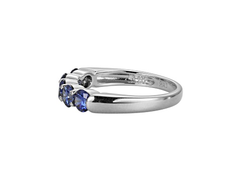 Blue Cubic Zirconia Platinum Over Sterling Silver Ring 1.77ctw