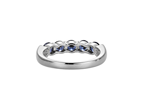 Blue Cubic Zirconia Platinum Over Sterling Silver Ring 1.77ctw