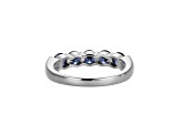 Blue Cubic Zirconia Platinum Over Sterling Silver Ring 1.77ctw