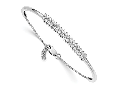 14K White Gold Lab Grown Diamond VS/SI GH, Bangle Bracelet