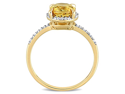 Citrine and Diamond Accent 10K Yellow Gold Engagement Ring 1.29ctw