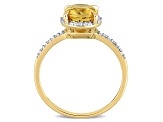 Citrine and Diamond Accent 10K Yellow Gold Engagement Ring 1.29ctw