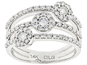 White Lab-Grown Diamond 14kt White Gold Ring 1.00ctw