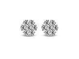 1.50ctw Lab Grown Diamond Cluster Earrings in 14k White Gold