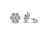 1.50ctw Lab Grown Diamond Cluster Earrings in 14k White Gold