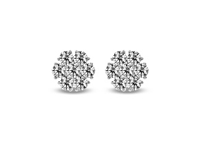 3.50ctw Lab Grown Diamond Cluster Earrings in 14k White Gold