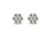 1.50ctw Lab Grown Diamond Cluster Earrings in 14k Yelow Gold