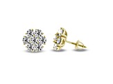 1.50ctw Lab Grown Diamond Cluster Earrings in 14k Yelow Gold