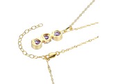 Lab Created Alexandrite Sapphire 18k Yellow Gold Over Silver December Birthstone Pendant 3.87ctw