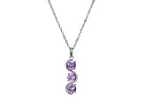 Lab Created Alexandrite Sapphire Platinum Over Sterling Silver December Birthstone Pendant 3.87ctw