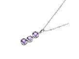 Lab Created Alexandrite Sapphire Platinum Over Sterling Silver December Birthstone Pendant 3.87ctw