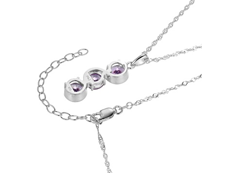 Lab Created Alexandrite Sapphire Platinum Over Sterling Silver December Birthstone Pendant 3.87ctw