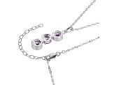 Lab Created Alexandrite Sapphire Platinum Over Sterling Silver December Birthstone Pendant 3.87ctw